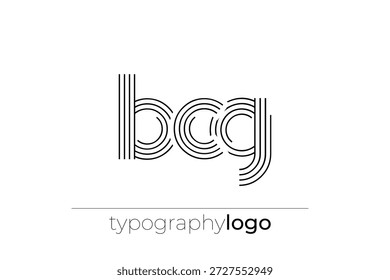 BCG modern geometric typography logo. Modern and stylish composition featuring a monochromatic typography logo illustration designed with intricate lines.