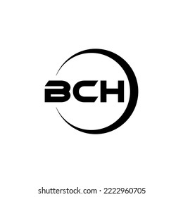 BCH letter logo design in illustration. Vector logo, calligraphy designs for logo, Poster, Invitation, etc.