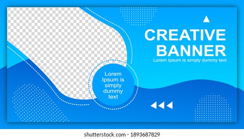 Diseño moderno de banner azul creativo de Bckground 