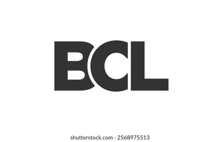 BCL logo design template with strong and modern bold text. Initial based vector logotype featuring simple and minimal typography. Trendy company identity ideal for businesses brand presence.