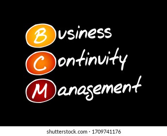 BCM - Business Continuity Management acronym, business concept background
