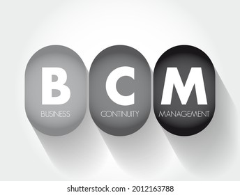 BCM - Business Continuity Management acronym, business concept background