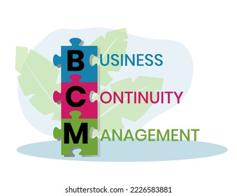 BCM - Business Continuity Management acronym. business concept background. Vector illustration for website banner, marketing materials, business presentation