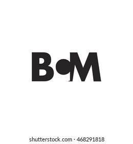 BCM Logo. Vector Graphic Branding Letter Element. White Background