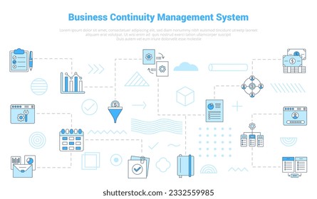 bcms business continuity management system concept with icon set template banner with modern blue color style