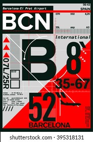 BCN / BARCELONA / Stock Vector Illustration: T-Shirt Design / Print Design svg