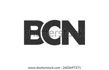 BCN logo design template with strong and modern bold text. Initial based vector logotype featuring simple and minimal typography. Trendy company identity ideal for businesses brand presence.