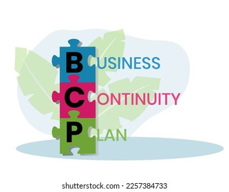 BCP - business continuity Plan. acronym business concept. vector illustration concept with keywords and icons. lettering illustration with icons for web banner, flyer, landing page