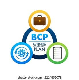 BCP - business continuity Plan business concept. Vector stock illustration.