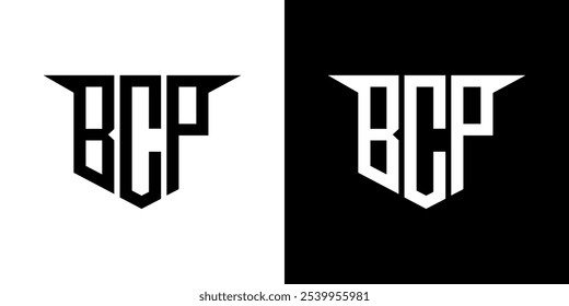 Diseño de logotipo de letra BCP con fondo blanco en ilustrador, estilo de superposición de fuente de alfabeto moderno de logotipo de Vector, diseños de caligrafía para logotipo, póster, invitación, etc.