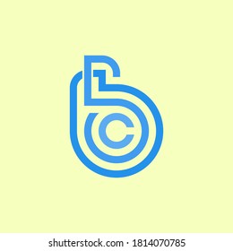 Logo de BCS. letra inicial en diseño de línea
