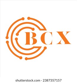 Diseño de letras BCX. Diseño del logotipo de la tecnología de letras BCX sobre fondo blanco. Diseño del logotipo de BC Monogram para emprendedores y empresas.