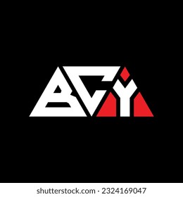 Diseño del logotipo de la letra del triángulo BCY con forma de triángulo. Monograma de diseño del logotipo del triángulo BCY. Plantilla de logotipo vectorial de triángulo BCY con color rojo. Logo triangular BCY Diseño sencillo, elegante y lujoso