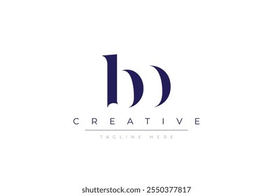 BD abstract minimalist letters Logo Monogram. It is a minimalist logo, this logo is made by combining two letters