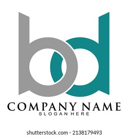 Logo del vector del símbolo del alfabeto BD