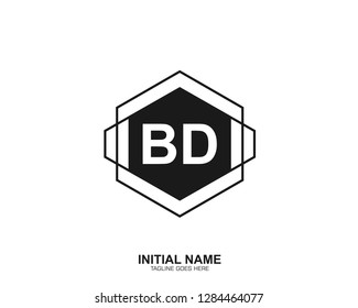 BD B D Initial logo letter with minimalist concept vector