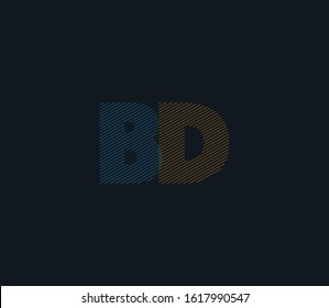 B&D, B D letters joint line logo vector, Abstract Typography letters