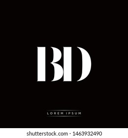 BD B D Logo Monogram with Black and White Colors