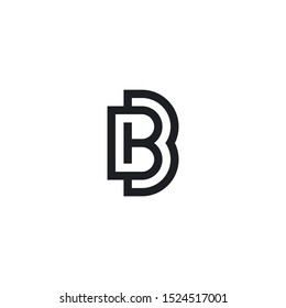 BD B Letter Logo Design vector