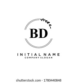 BD Beauty vector initial logo, handwriting logo of initial signature, wedding, fashion, jewerly, boutique, floral and botanical with creative template for any company or business.