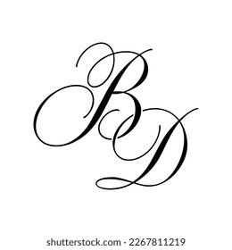 BD Calligraphy Monogram initial letters logo