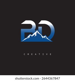  BD Creative Mountain Logo Bold Gradient Letter mark Branding Design for Business Outdoor Brands