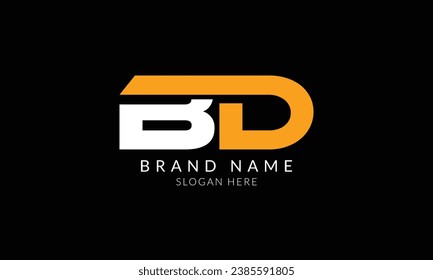 bd kreatives Logo auf weißem orangefarbenem Buchstaben.