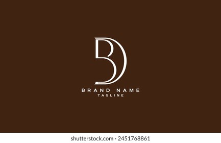 BD, DB, Abstract initial monogram letter alphabet logo design