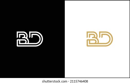 Monograma del logotipo de las letras abstractas de BD, DB