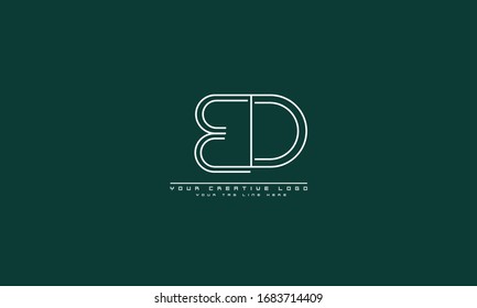 Plantilla de monograma del logotipo del vector abstracto BD