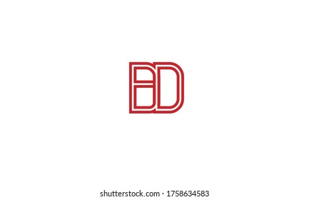 BD DB abstract vector logo monogram template