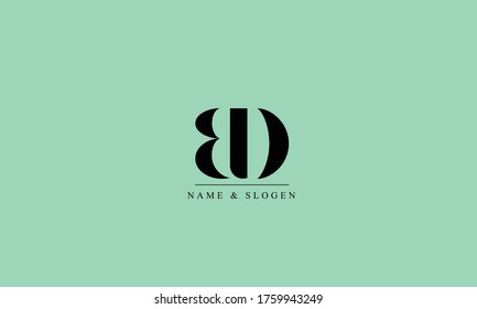 BD DB abstract vector logo monogram template