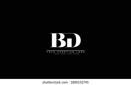 Plantilla de monograma del logotipo del vector abstracto BD DB