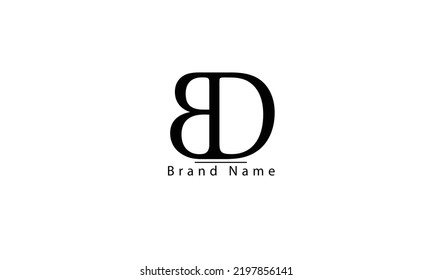 BD DB B D abstract vector logo monogram template