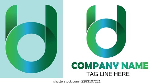 bd, db initial overlapping rounded letter logo