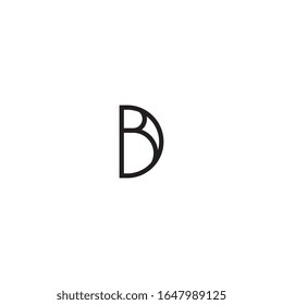 BD or DB Letter logo design vector.