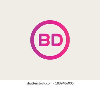 BD DB LETTER LOGO DESIGN VECTOR TEMPLATE