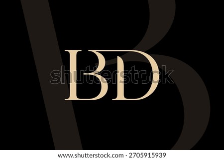 BD or DB letter logo icon design. Classic style luxury initials monogram.