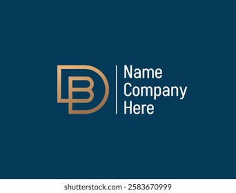 BD or DB. Monogram of Two letters, D and B. Vector logo template.