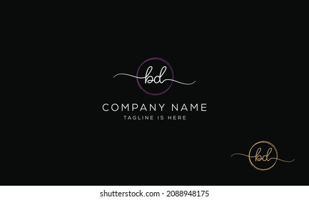 BD DB Signature initial logo template vector