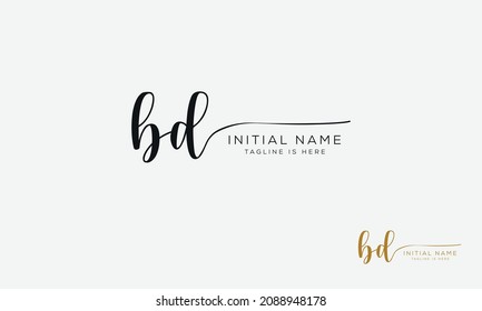 BD DB Signature initial logo template vector