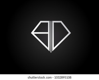 BD diamond shape silver color design