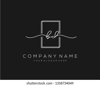 BD handwriting initial  logo vector