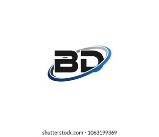 BD initial company blue black swoosh logo