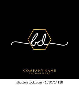 BD Initial handwriting logo template