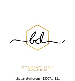 BD Initial handwriting logo template