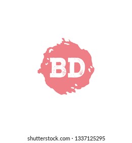 BD  Initial Handwriting logo template vector