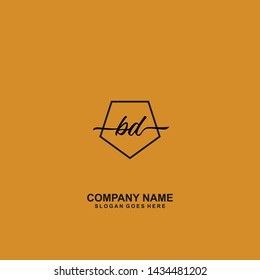 BD Initial handwriting logo template vector