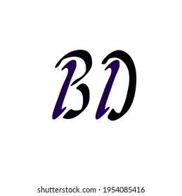 BD erstes handgeschriebenes Logo für Identität