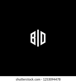 bd initial hexagon icon logo vector